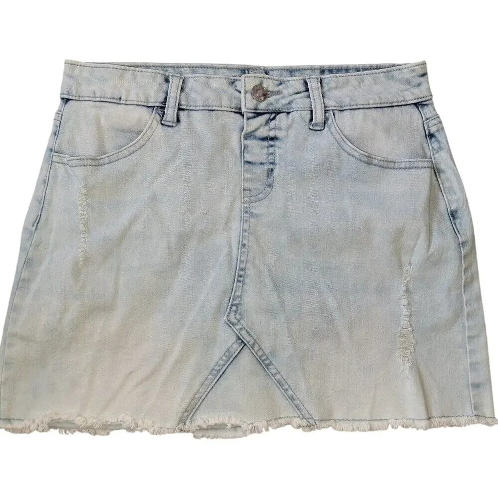 Justice Acid Wash Denim Skort sz 18